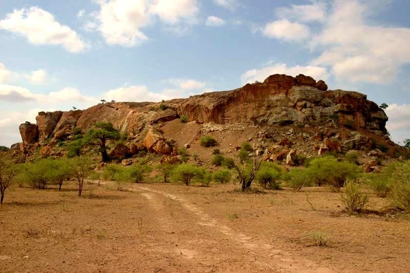 Mapungubwe Hill, a flat-topped sandstone outcrop rising above the bushveld in Mapungubwe National Park, Limpopo, South Africa.